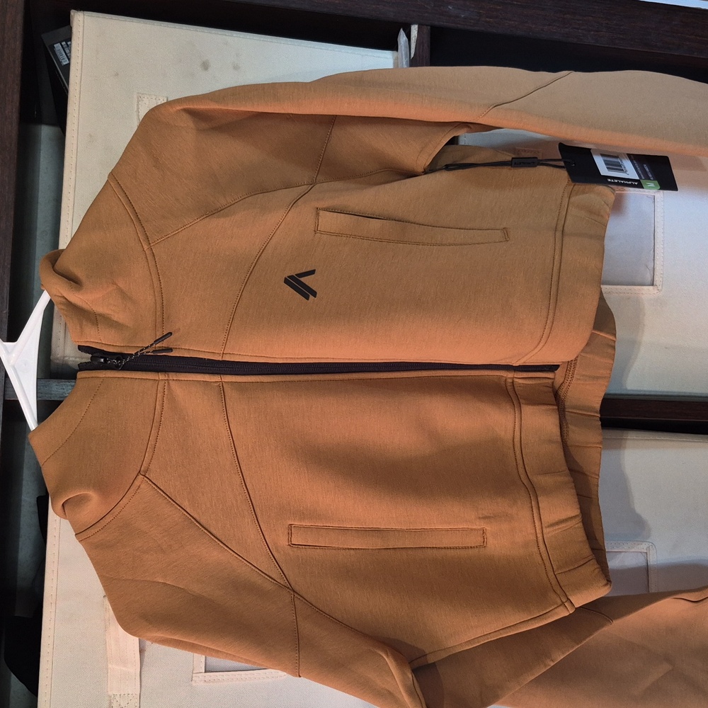 Brand New W/tags ALPHALETE Tan Zip-Up Hoodie